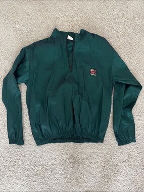 Surf Style Dark Green Pullover Windbreaker One Size